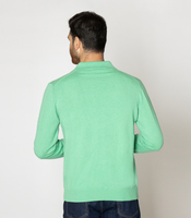 PAOLO NERO Pull d'hiver en cachemire vert 100% tricoté à la main à manches longues et col en V pour homme, fabrication italienne, approvisionnement ODM, laine durable