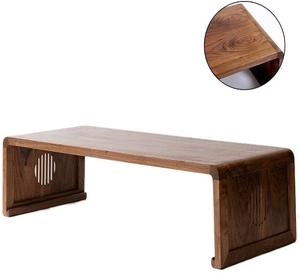 Nouvelle table basse japonaise en bois massif de noyer noir, style zen, pour balcon ou salon, idéale pour le thé ou le café. - Product Image 3