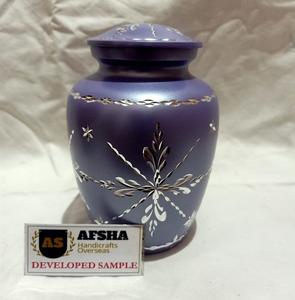 Urne en métal gravée de diamant bleu, laiton/aluminium, cendres de funérailles humaines pour adultes, urnes de crémation de Style américain/européen - Product Image 1