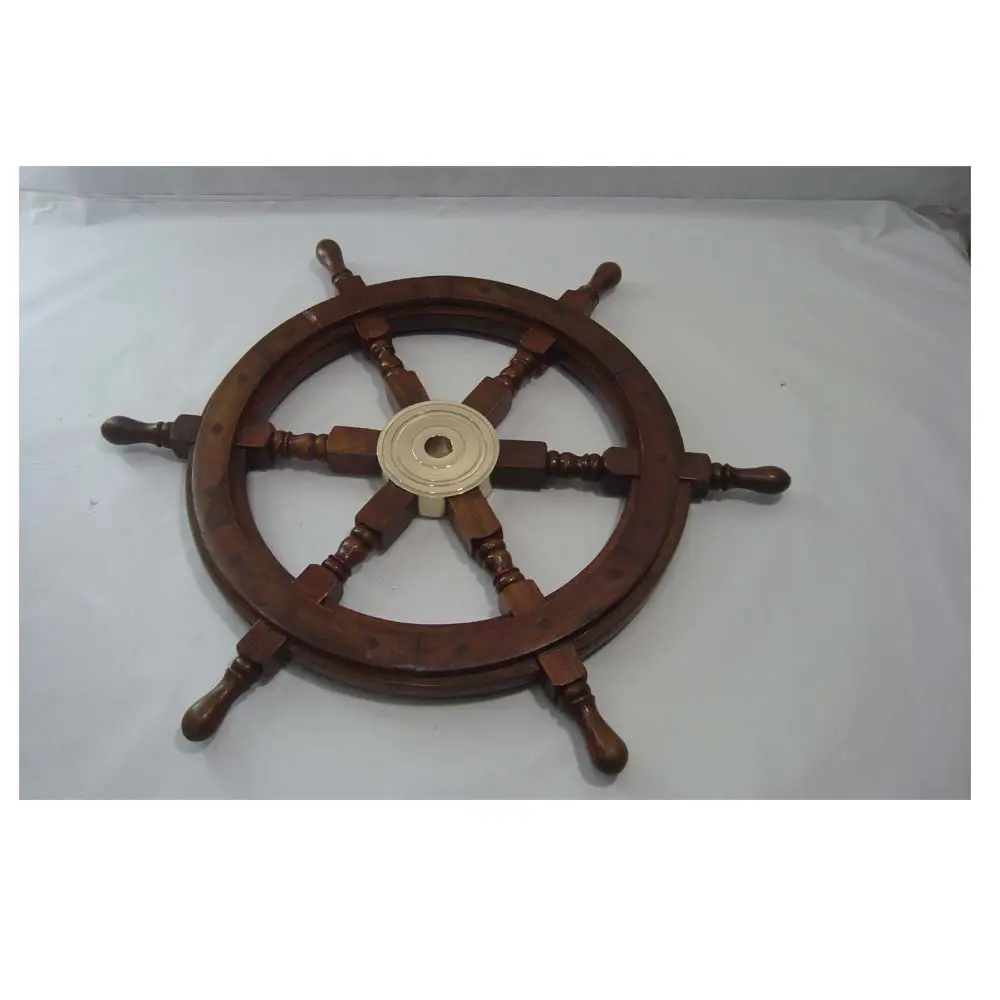 Nautical Ship Wheel Indian Manufacturers Wooden Wheel Top Selling and High Quality
