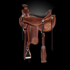 Selle de cheval de course à barils en cuir véritable personnalisée de style occidental, vente en gros de selles de randonnée, selles d'équitation, bois gravé à la main - Product Image 2