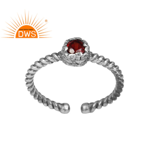 Beautifully Designed 925 Silver Ring Natural Garnet Gemstone Women's Ring Oxidized Silver Jewelry Manufacturer - Product Image 1