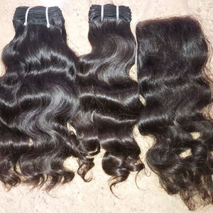 ผมชาวอินเดีย8นิ้วผม Remy แบบไม่พันกันผมลอนแบบไม่พันกันผมทอจากผู้บริจาค - Product Image 1