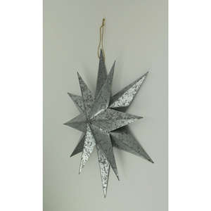 Sculptures murales d'étoiles en fer de ferme moderne Galvanisé Argent Rond Décor de Noël pour le Ramadan et le Nouvel An 100pcs - Product Image 1