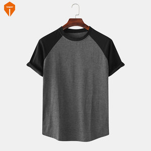 Mens Cotton Plain Lightning Patchwork Home Casual Loose T-Shirt - Product Image 2