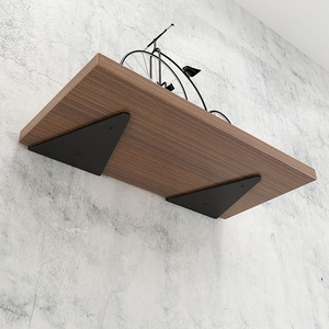 ชั้นเหล็กติดผนังสีดำทองแบบเรียบง่าย,ชั้นแขวนเข้ามุมสามเหลี่ยมแบบมองไม่เห็นตัวค้ำชั้นวางของทนทานแบบชนบท - Product Image 5