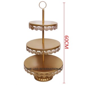 Soporte de pastel de 2 niveles con forma de corazón de Metal de aluminio, soporte de pastel de decoración de boda de lujo de estilo elegante de Color esmaltado - Product Image 5