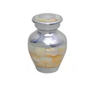 Juego de urnas de cremación de oro y Perla madre para adultos, urnas de Metal conmemorativo de latón/aluminio para cenizas funerarias - Product Image 5