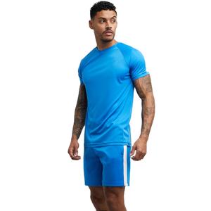OEM custom training casual short sleeve men t shirt and short set wholesale cheap <b>price</b> summer wear casual slim fit man twin set - Product Image 1