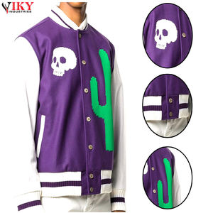 Letterman-Chaqueta de chenilla bordada, diseño personalizado, chenilla de béisbol - Product Image 6