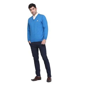 Pull à col rond pour hommes, tricot de bonne qualité avec motif, - Product Image 1
