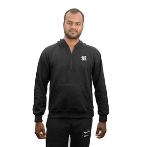 Sweat à capuche pour hommes, tee-shirt masculin avec fermeture éclair, personnalisé, décontracté, vêtements d'hiver, demi-fermeture éclair, collection - Product Image 6