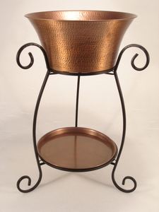 Bañera de fiesta de bebidas de cobre con soporte para uso en bar de hotel - Product Image 3