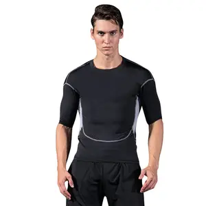 Rashguard — sous-vêtements de sport pour hommes, à manches longues, séchage rapide, Compression BJJ brush, pour entraînement