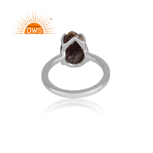 Bague de pierre précieuse en cuivre naturel, collection 925, opale éthiopienne, argent Sterling cintré, gros - Product Image 4