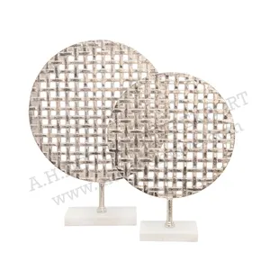 Set Of 2 High Quality Finished Metal Laser Cut design Table Top Sculpture for Home Decoration