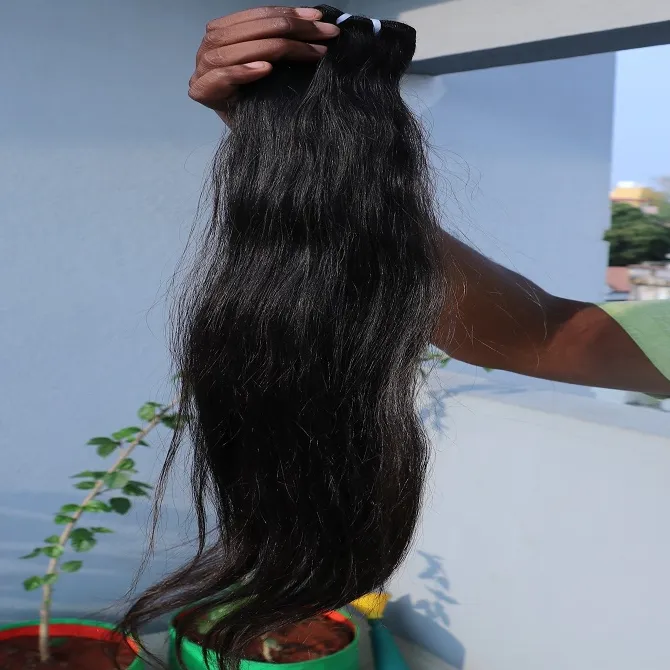 indian remy 100% human hair Extension Unprocessed Raw Indian Hair Extensions kinky Straight hair from India for factory prices