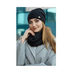 2022 New Arrival Luxury and Elegant Pattern Wholesale Top Quality Women Hat and Snood Set Manufacturer