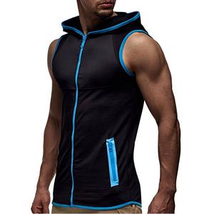<b>Hoodies</b> <b>Men</b> <b>Sleeveless</b> Sweatshirts Slim Fit Summer Zipper Sportswear Fashion Comfortable Tracksuit Bulk Wholesale - Product Image 4