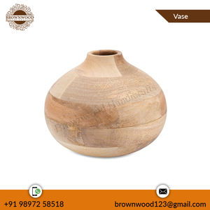 Jarrón de madera hecho a mano duradero y elegante para uso decorativo antiguo producto de exportación de alta calidad - Product Image 3