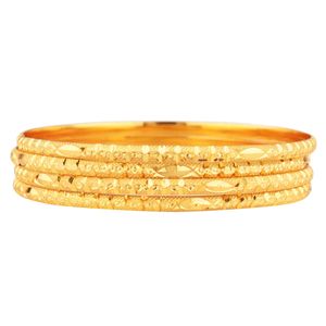 Joyería Antigua India chapado en oro brillante grabado brazalete conjunto de pulsera joyería para mujer mayorista - Product Image 1