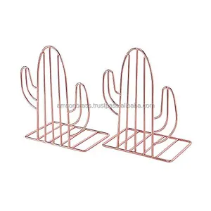 Metal Iron Wire Bookend Pink Finished Iron Wire Bookend Cactus Design Home & Office Use Bookend Beautiful Design