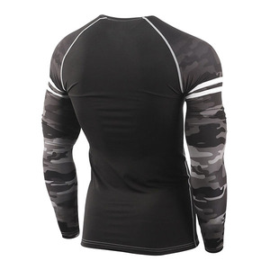 Men's Full Sleeve Compression Rash Guard Black <b>Camo</b> Print Quick Dry Spandex Polyester <b>Top</b> - Product Image 4