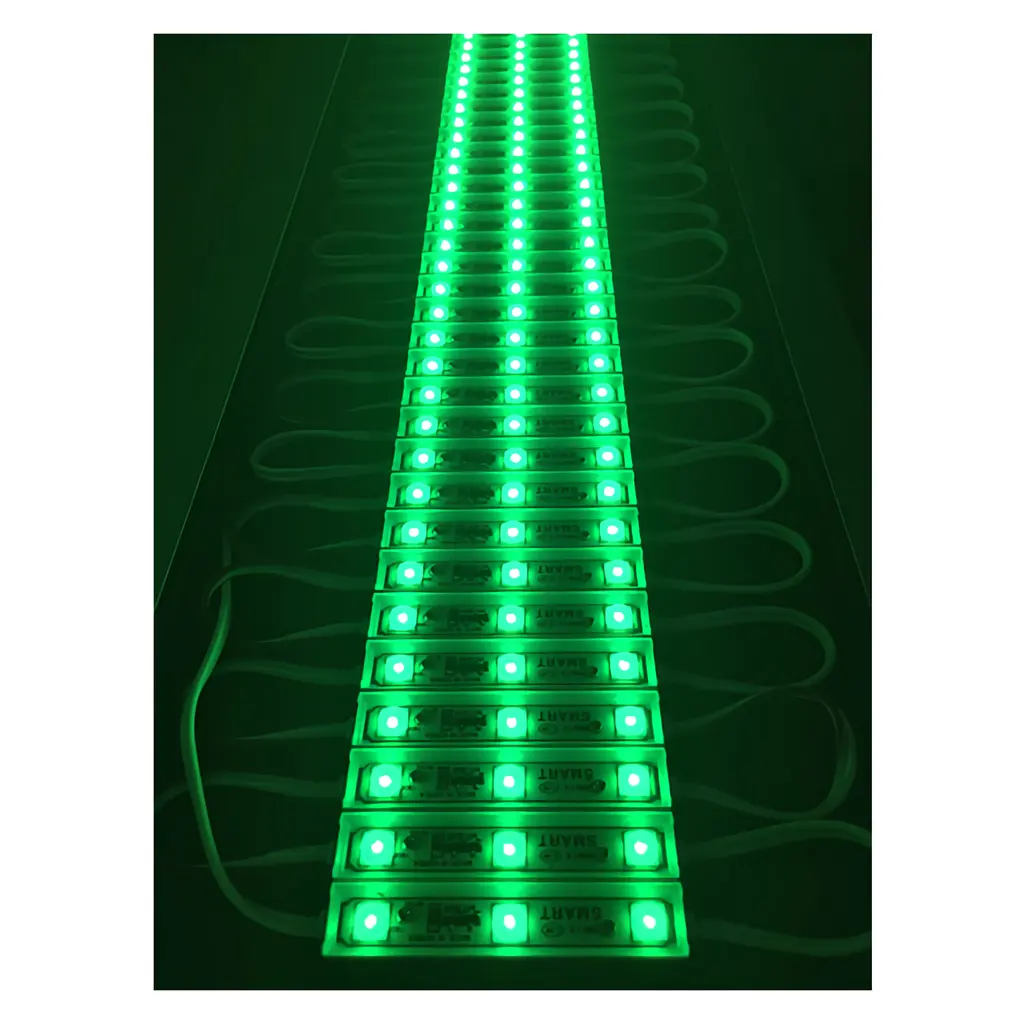 Módulo de luz LED de 3 chips, lente tipo domo SMD6060, Color verde