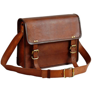 High Quality Custom Unisex Vintage <b>Leather</b> <b>Messenger</b> <b>Bag</b> 1-1.9L Capacity Travel Hiking Casual Polyester Lining Durable Zipper - Product Image 3