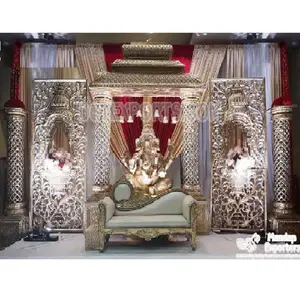 Manavarai düğün tema sahne dekorasyon güney hint tema düğün sahne geleneksel hint düğün sahne kurulum