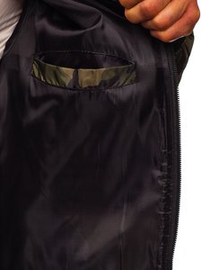 แจ็คเก็ตทรงพองบอมเบอร์สำหรับผู้ชายผ้าแคนวาสแบบมีคอตั้งกันลมเป็นมิตรกับสิ่งแวดล้อมผลิตตามสั่ง - Product Image 5