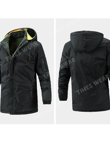 Blouson d'hiver décontracté pour homme, de haute qualité, mi-long, à capuche, avec fermeture éclair, col montant, séchage rapide, respirant, service OEM - Product Image 4