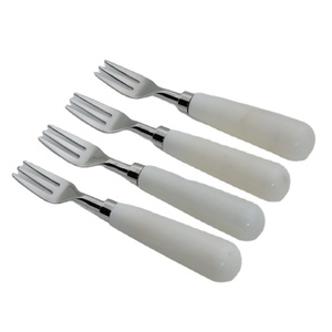 Vaisselle et vaisselle en acier inoxydable et manche en marbre Type 4 pièces ensemble de fourchettes hôtel maison restauration utilisation couverts mariage - Product Image 1