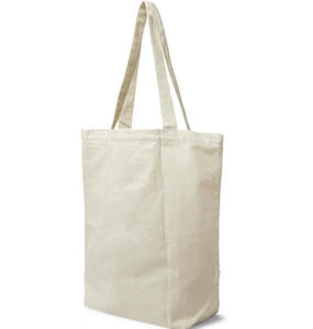 Bolsa de compras de lona ligera Natural de algodón Premium 100%, logotipo de tamaño personalizado adjunto, suministro a granel, India, respetuoso con el medio ambiente - Product Image 3