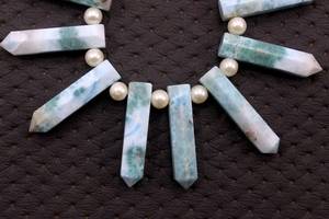 Natural <b>Blue</b> Larimar Gemstonen Beautiful 12 Pieces Pointed Pencil for Jewelry Bracelet Necklace Briolette Beads - Product Image 5