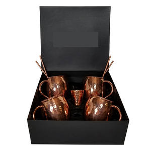 Ensemble de tasses à mules en cuivre de Moscou tasses à boire saines en cuivre pur pour la maison, les bars, les fêtes et les restaurants. - Product Image 5
