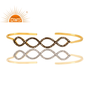 925 Sterling <b>silver</b> natural Diamond palm bracelet diamond jewelry manufacturer - Product Image 2