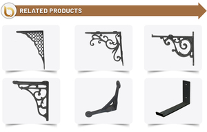 Gang kim loại tam giác khung đen Châu Âu thiết kế Wall Mount Kệ chân đế <span class=keywords><strong>5</strong></span> "x <span class=keywords><strong>5</strong></span>" - Product Image 3