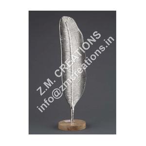 Grande sculpture moderne de feuilles la plus vendue avec la décoration à la maison écologique de base en aluminium pour Diwali - Product Image 1