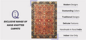 Tapis en laine noué à la main de conception tibétaine moderne, durable, provenant d'un fournisseur indien, tapis nordique, premier exportateur, leader de l'industrie - Product Image 2