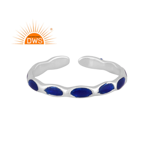 Nouvelle Bague Empilable Faite Main en Argent Sterling Fin avec Émail, Modèle 2026, pour Femme - Fabricant de Bijoux - Product Image 1
