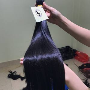 Extensiones de cabello humano ondulado, mechones de pelo liso de seda de visón y Rusia, con cutícula Virgen sin procesar, venta al por mayor - Product Image 5