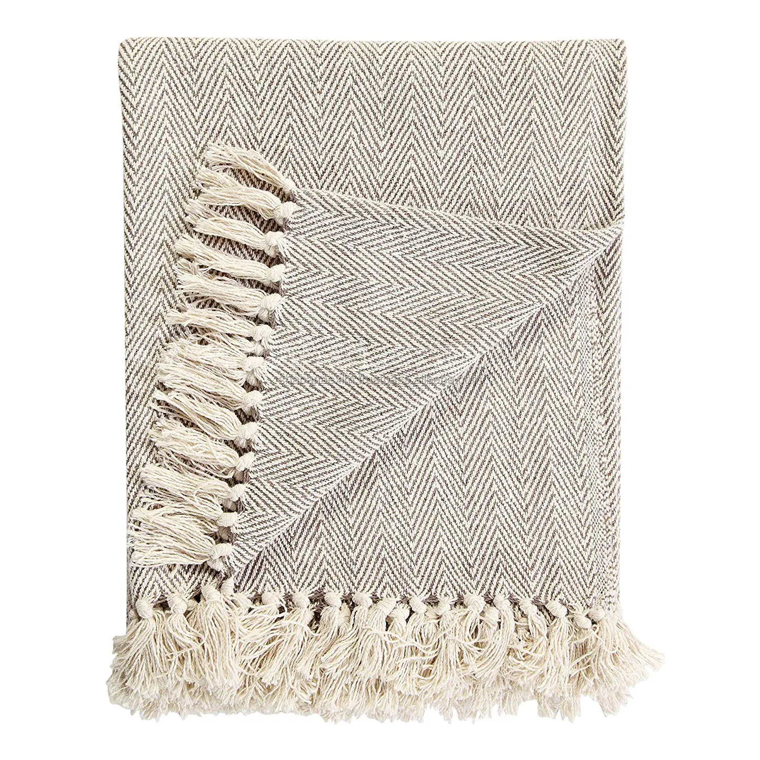 Cotton Throws Blankets Indian Decorative Grey Handmade Woven Throw Sofa Blanket