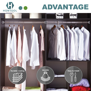 Giá Đỡ Tủ Quần Áo Bằng Thép Không Gỉ Nặng Thanh Ổ Cắm Mặt Bích Thanh Giữ Tủ Quần Áo Hỗ Trợ Kết Thúc Thanh, Đường Kính 1" - Product Image 4