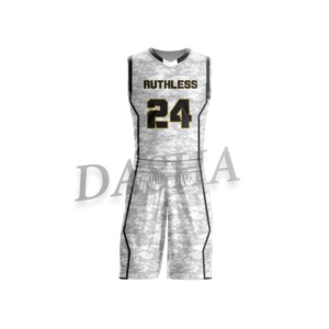 Camiseta de baloncesto de camuflaje gris claro personalizada al por mayor para Hombre Nuevo diseño de uniforme sublimado de talla grande transpirable - Product Image 1
