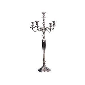Candelabro de cinco brazos de plata brillante, gran oferta - Product Image 1