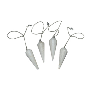 Produit de guérison tendance Scolecite 12 pendules à facettes Meilleure qualité Colliers pendules de pierres précieuses de guérison - Product Image 1