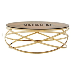 Décoration de la maison Table de centre de salon Décoration d'hôtel Table basse de luxe avec dessus en verre Décoration intérieure Mobilier moderne Thé - Product Image 4