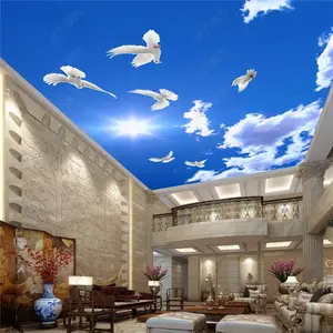 Salon dekorasyon fikirleri germe kumaş kuş ev tavanı tasarım