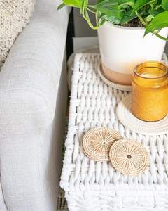 Tasse à café et thé en rotin écologique, de style naturel tissé à la main, dessous de verre, hôtel, maison et restaurants - Product Image 4